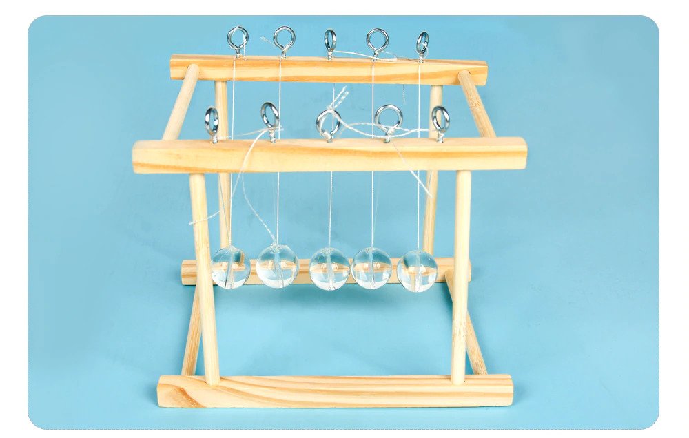 DIY Newton’s Cradle, Five-ball Bump STEM Toy, Educational Project for Home and Classroom Learning