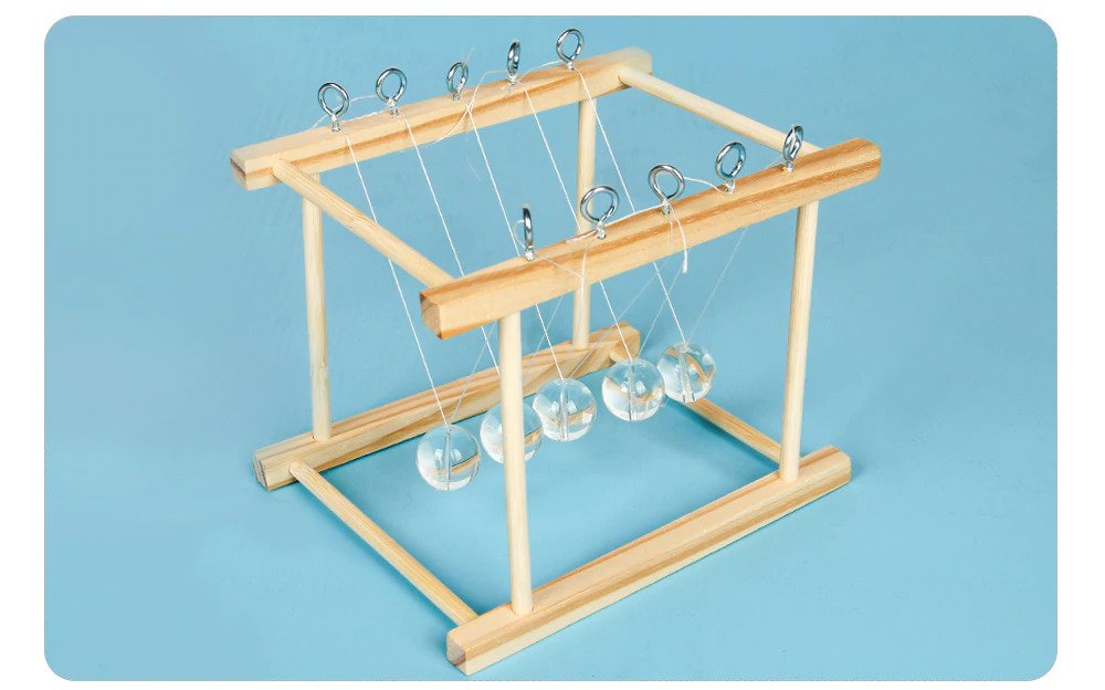 DIY Newton’s Cradle, Five-ball Bump STEM Toy, Educational Project for Home and Classroom Learning