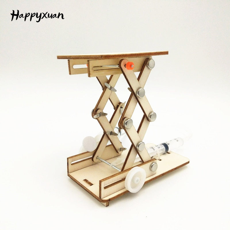 DIY Hydraulic Lift Table Model Toy for Kids, STEM Learning Toy with Physics Hydraulic Lift Mechanism